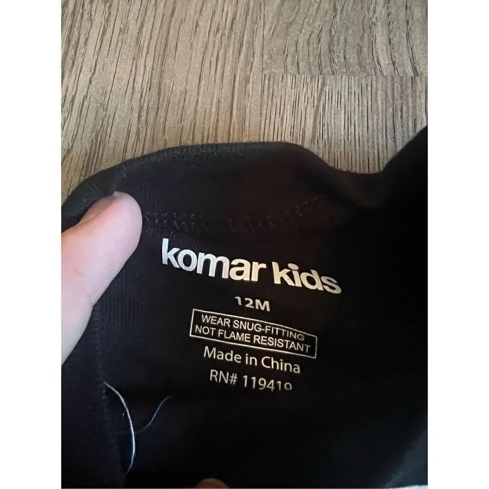Komar Kids Black Skeleton Glow In The Dark 2pc Jammy Set 12 Month NEW